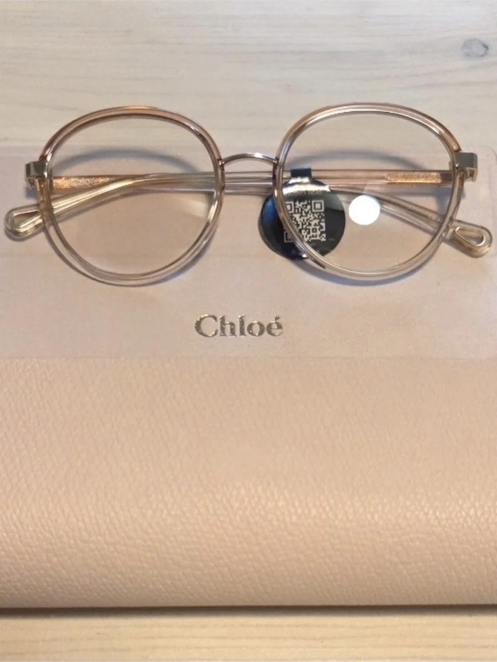 Authentic Chloe Women's Pink/Gold Round Frame BlueRay Blocking Glasses